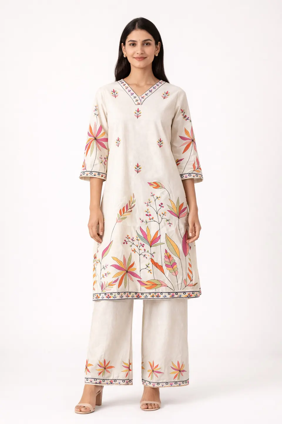 Kilup Fashion Women Cotton Blend Kurta Palazzo Set